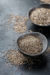 Organic healthy chia seeds in a bowl