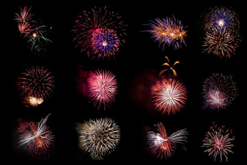 Fototapeta premium Feuerwerk-Compilation (Originalaufnahmen / Silvester)