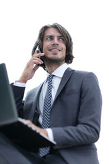 closeup.successful businessman talking on the phone