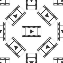 Play Video icon seamless pattern on white background. Flat design. Vector Illustration