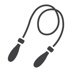 Jumping rope glyph icon, fitness and sport, skipping rope sign vector graphics, a solid pattern on a white background, eps 10.