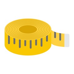 Measure tape flat icon, fitness and sport, fitness ruler sign vector graphics, a colorful solid pattern on a white background, eps 10.