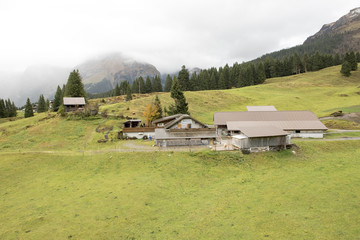 Engelberg, Switzerland, October 29;2017; Beautiful view of countryside village and mountain at autumn in Engelberg, Switzerland