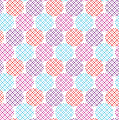 Violet and blue geometry round seamless pattern Vector illustration for background, decoration, surface design..