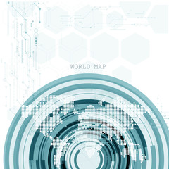 Global network connection. World map technology composition concept of global business. Vector Illustrationю