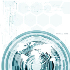 Global network connection. World map technology composition concept of global business. Vector Illustrationю