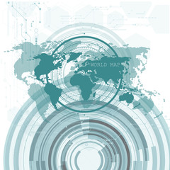 Global network connection. World map technology composition concept of global business. Vector Illustrationю