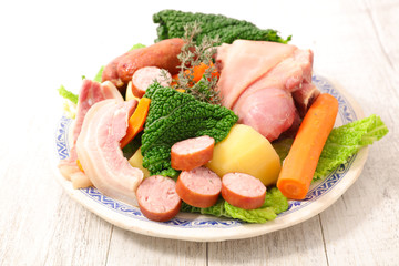 cabbage with sausage,bacon and potato