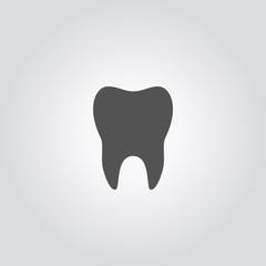 Tooth icon. Vector illustratin of human tooth silhouette, isolated on white background.