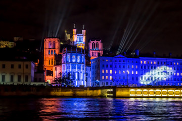 Fête des lumières à Lyon , Fourvière .