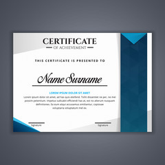 Certificate template in vector for achievement