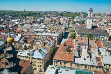 Fototapeta na wymiar Lviv city panorama view 