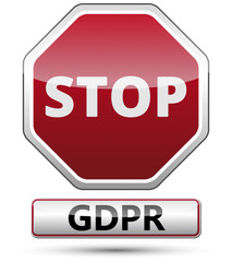 GDPR - General Data Protection Regulation. Traffic sign