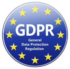 GDPR - General Data Protection Regulation. Sign with EU stars
