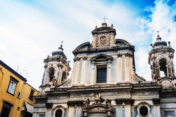 view of church in Naples city, italy Europe
