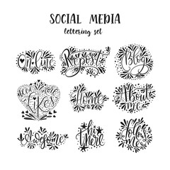 Social media lettering set.