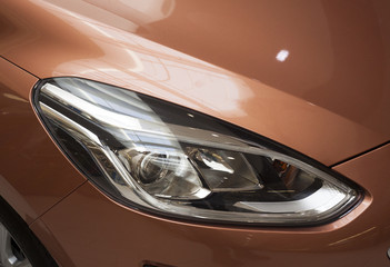 new car headlights in detail