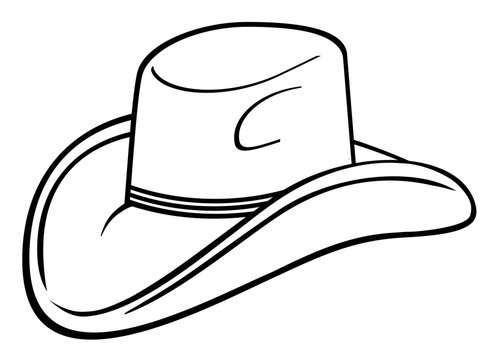 cowboy hat drawing vector eps 10