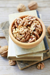 Walnuts on table
