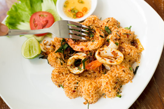 Tom Yam Seafood Fried Rice ,Thai Food