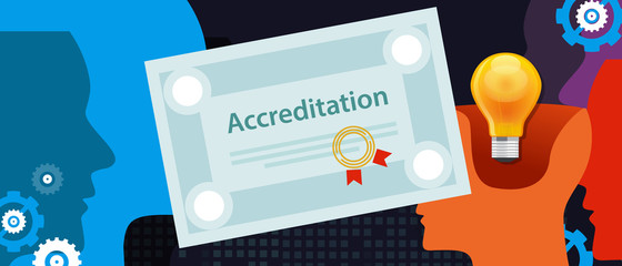 accreditation authorized organization business certificate paper with stamp - obrazy, fototapety, plakaty