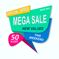 Sale banner original colorful design