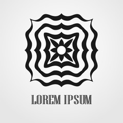 Geometric ornamental symbol for design and decoration. Vector illustration