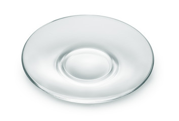 Empty glass saucer