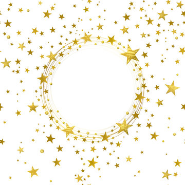 Round Banner of Gold Stars