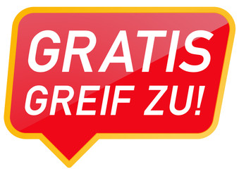 sbn27 SpeechBubbleNew sbn - Verkaufsbanner Sprechblase mit Spiegelung - GRATIS Greif zu! - Ausruf - xxl - g5719