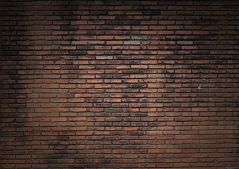 Fototapeta na wymiar dimly lit old brick wall