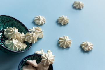 Delicious dessert for the holidays, white meringue