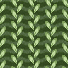 Seamless vector illustration background. Wavy lines, pattern of decorative petals