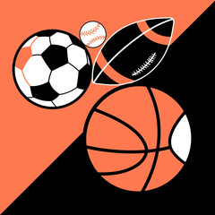 Obraz premium Vector bright poster different sport balls