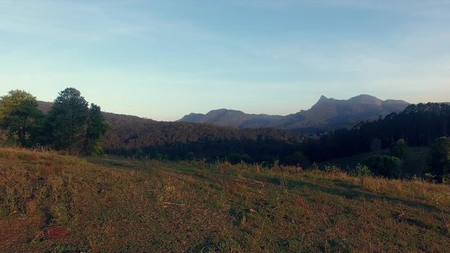 mountain view from green hill