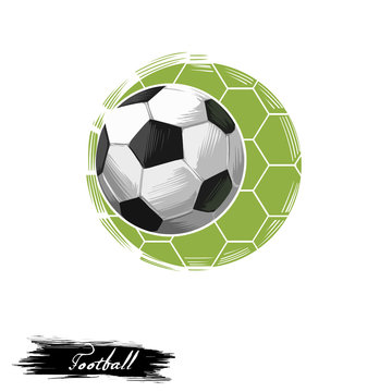 Football club logo digital art illustration isolated on white. 