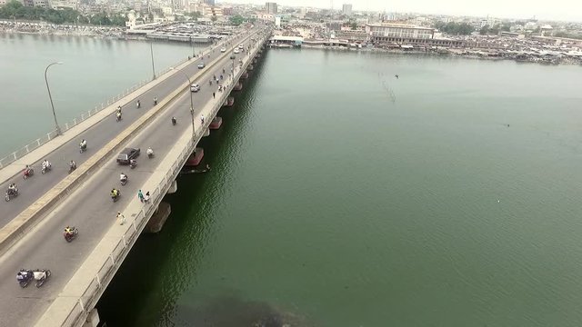 Aerial, bridge over Cotonou river