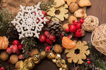  New Year and Christmas decorations for the Christmas tree, holidays and religion