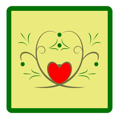 Heart card of twig