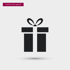Present icon simple gift winter vector sign
