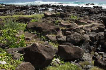 Fototapeta na wymiar beach pebble stone in the Indian ocean