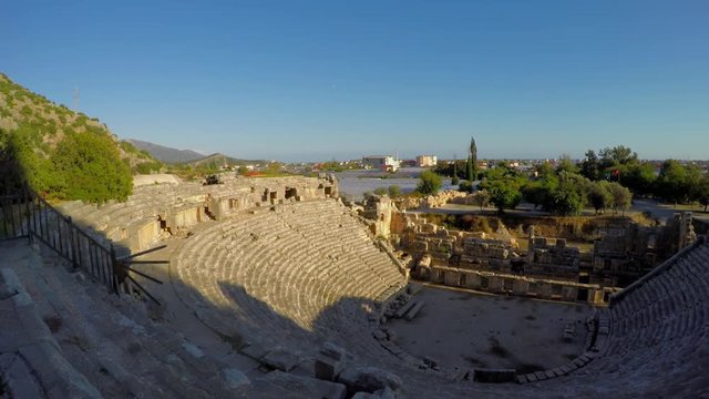 Ruins of ancient Greek-Roman amphitheatre in Myra, old name - Demre, Turkey.