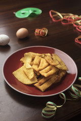 Chiacchiere typical Italian sweets in carnival period