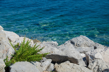 Mittelmeerstrand in Kroatien