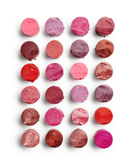 Lipstick set isolated on white background