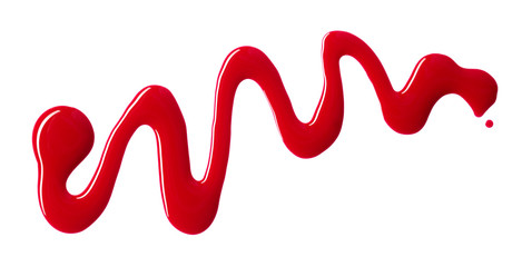 Red nail polish isolated on white background