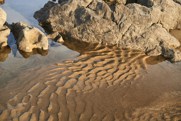 Beach of  Helgueras, Noja, Cantabria, Spain