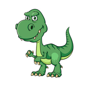 Vector illustration of Dinosaurs cartoon, Isolated on white background.