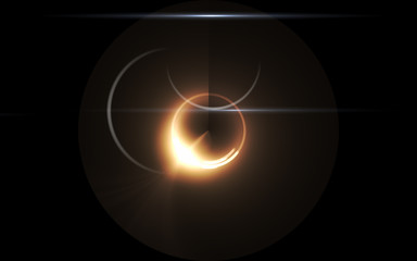 Red lunar eclipse moon light flare in space background.Abstract digital lens flare in black background.Simple nature flare on space