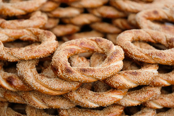 Turkish bagels in Istanbul. Its other name is simit